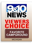 Photo of logo for TV 9&10 News' Viewers Choice for Favorite campground in Northern Michigan.