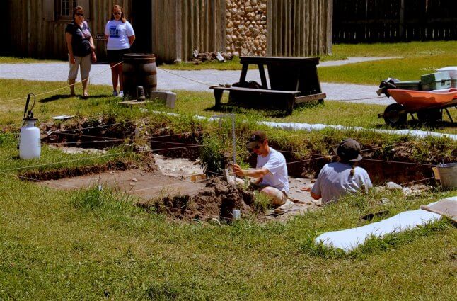 Photo of archeological excavations at Colonial Michilimackinac in Mackinaw City, MI. © 2016 Frank Rogala.