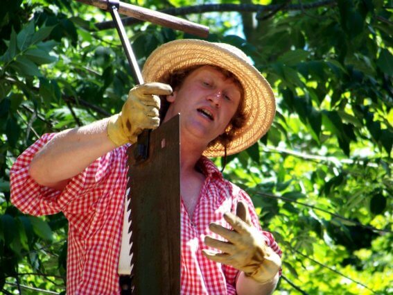 Photo of a guide at Historic Mill Creek Discovery Park in Mackinaw City, MI. © 2016 Frank Rogala.