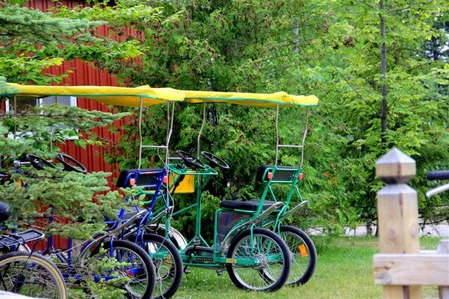 Photo of Surrey Carriages for rent from the park store at Mackinaw Mill Creek Camping in Mackinaw City, MI. © 2016 Frank Rogala.