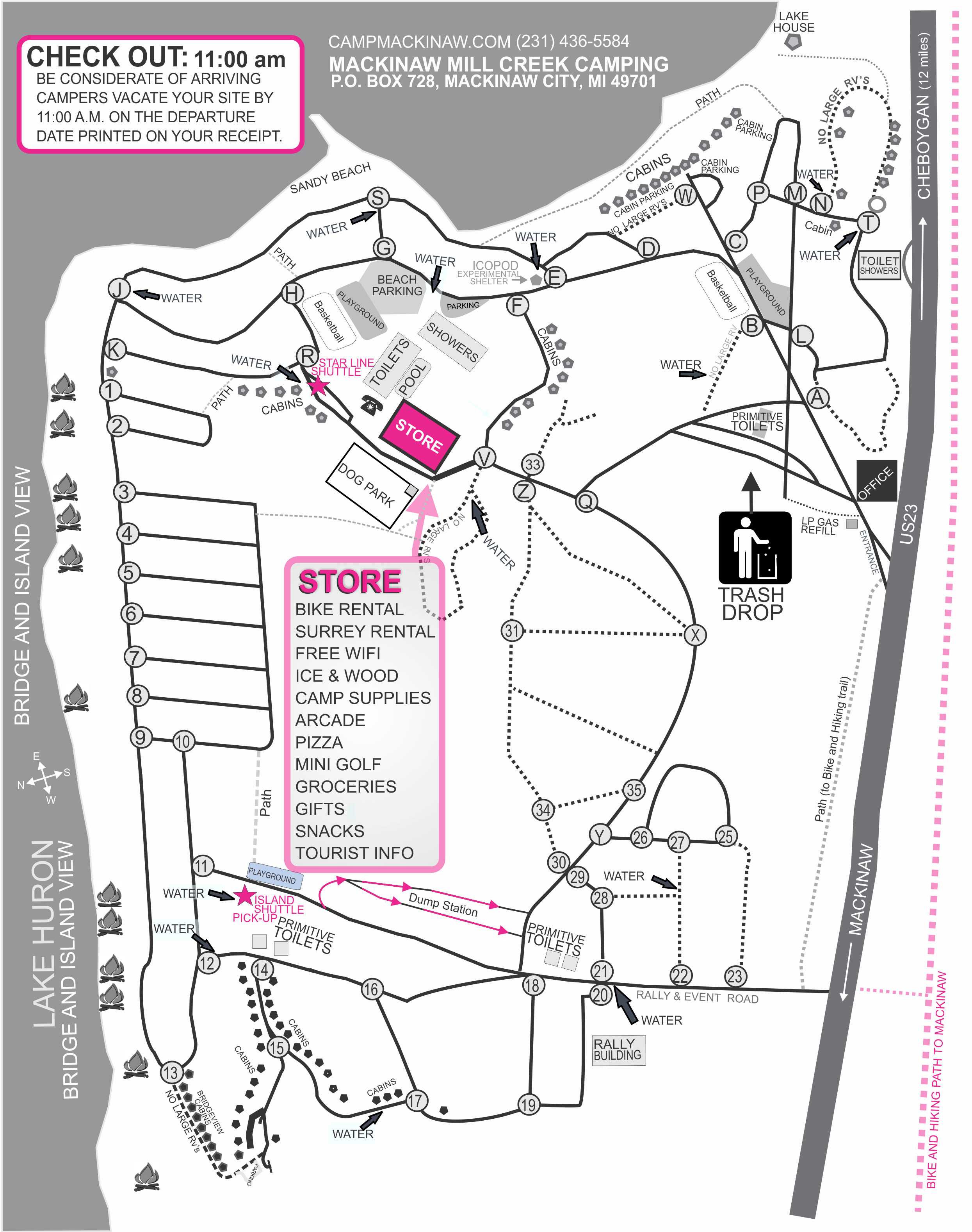 Isaac Creek Campground Map