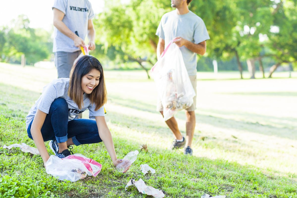 Outside Grounds and Maintenance staff help keep the park clean.