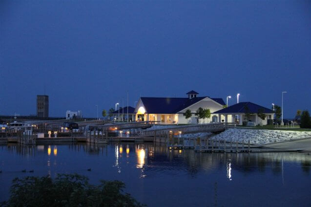 Photo of the Michigan State Marina in Mackinaw City, MI at dusk. © 2016 Frank Rogala.