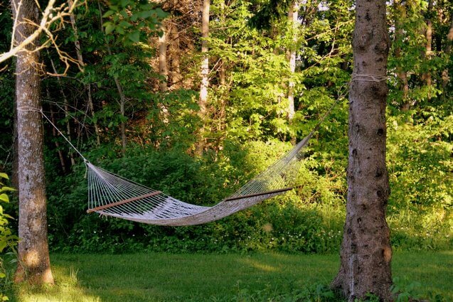 Photo of a hammock at Mackinaw Mill Creek Camping in Mackinaw City, MI. © 2016 Frank Rogala.