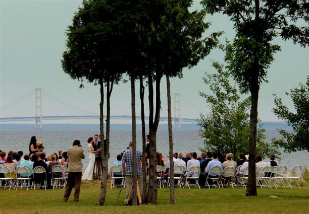 Photo of a wedding in progress at Mackinaw Mill Creek Camping in Mackinaw City, MI. © 2016 Frank Rogala.