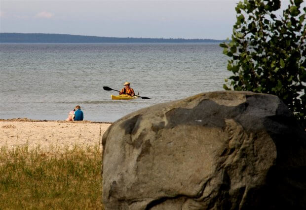 Photo of the natural beach at Mackinaw Mill Creek Camping in Mackinaw City, MI. © 2016 Frank Rogala.