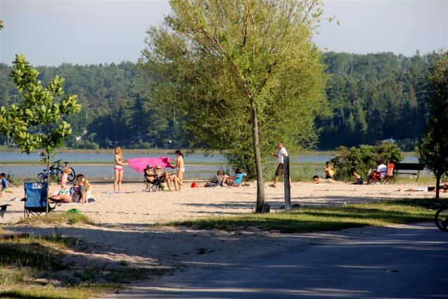 Photo of campers at the sandy beaches of Mackinaw Mill Creek Camping in Mackinaw City, MI. © 2016 Frank Rogala.