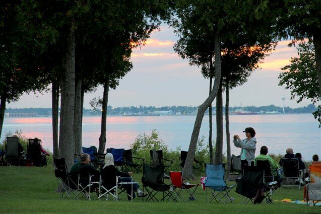 Photo of campers preparing for the 4th of July fireworks at Mackinaw Mill Creek Camping in Mackinaw City, MI. © 2016 Frank Rogala.