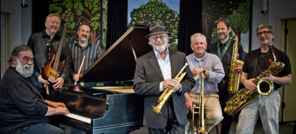 Photo of The Skylarks Jazz Band, a musical performing group. Image source: skylarksjazz.com.