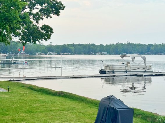 Photo of boat dock at Lake Paradise Cottages operated by Mackinaw Mill Creek Camping